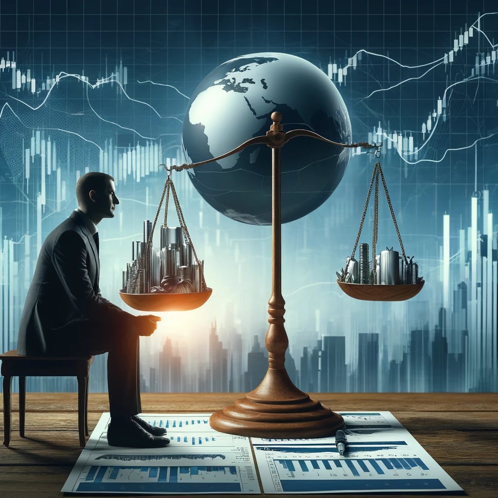 DALL·E 2024-05-29 21.19.02 - An investor rebalancing their portfolio with charts and graphs showing the adjustment of different asset allocations over time. The scene should depic