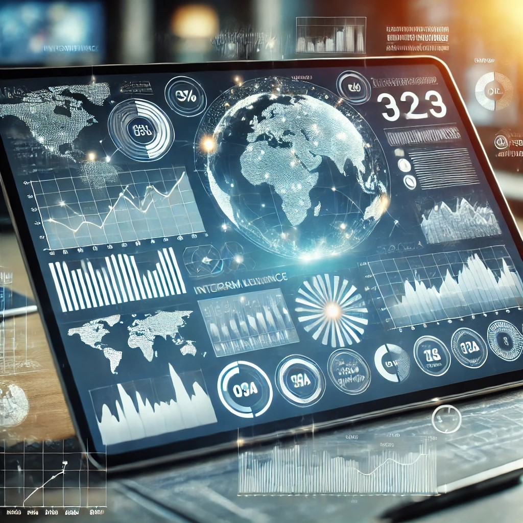 DALL·E 2024-07-30 21.36.32 - A digital financial dashboard showing various financial performance metrics. The screen displays interactive graphs and charts, symbolizing the use of