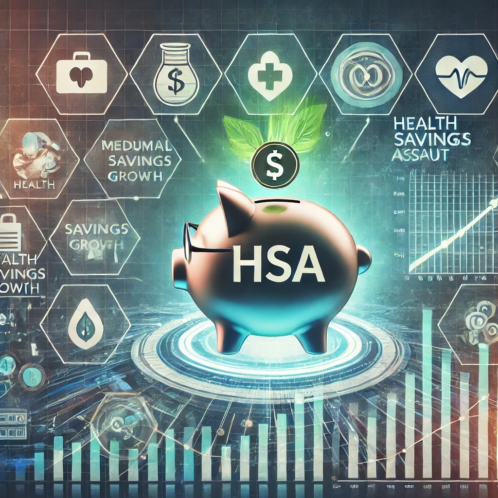 DALL·E 2024-09-02 16.53.19 - A detailed image representing the future outlook of using a Health Savings Account (HSA) for retirement planning. The image features a futuristic fina