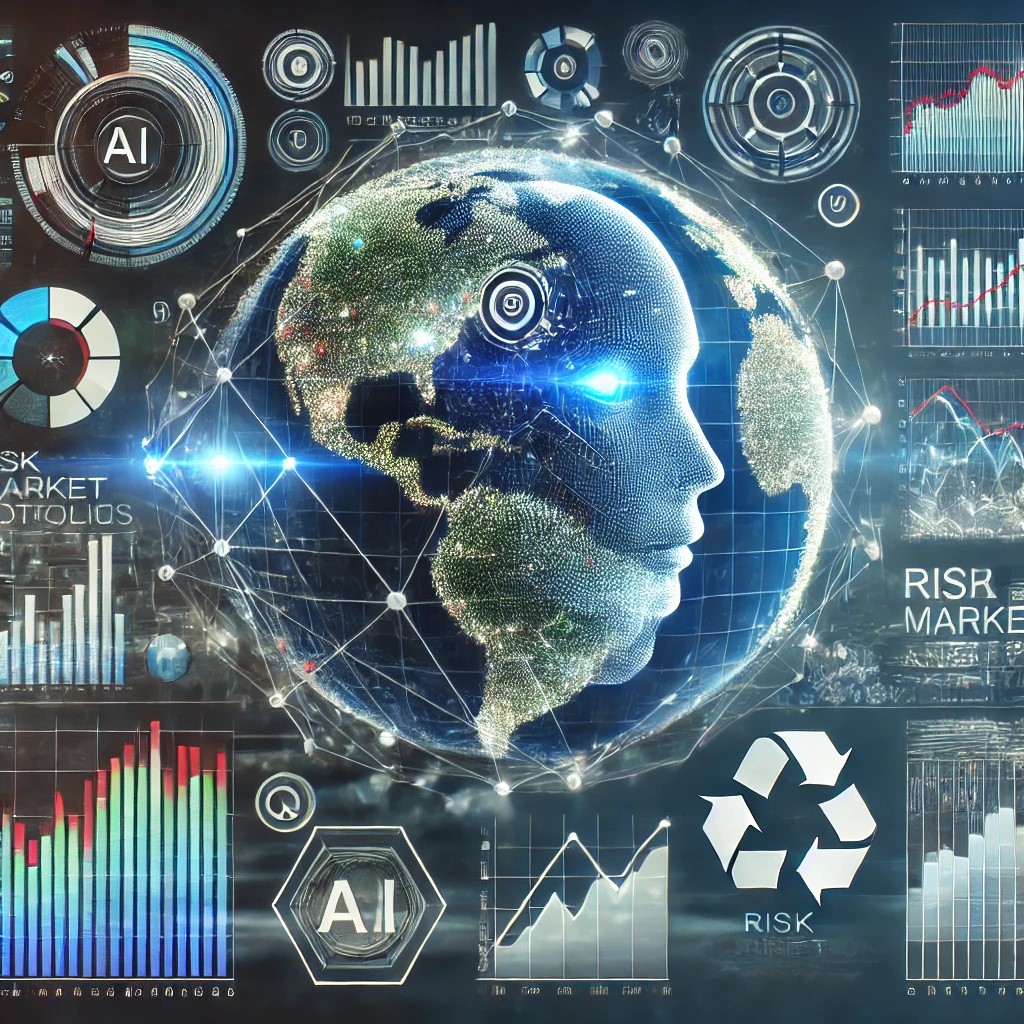 DALL·E 2024-11-20 21.01.36 - A futuristic illustration of advanced AI tools managing investment portfolios during a market downturn, featuring holographic graphs, risk prediction 